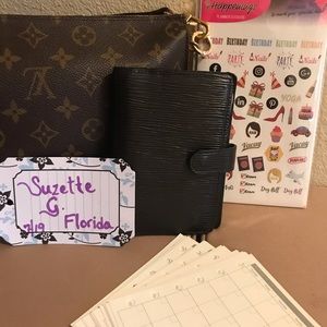 Authentic LV Used PM Black Epi Agenda